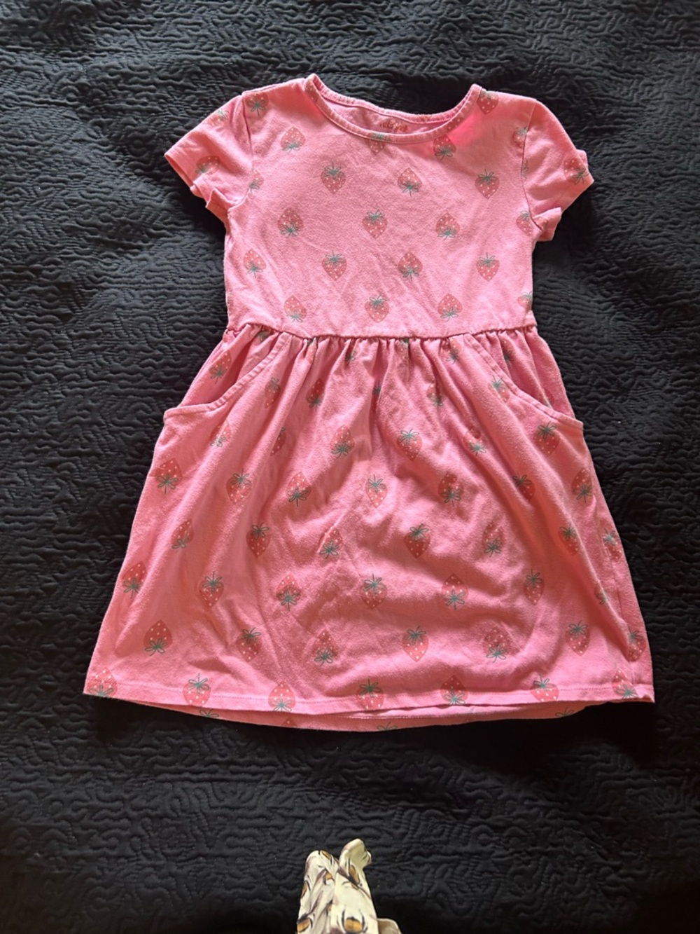 Cat & Jack Pink Strawberry Tee-Style Dress